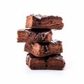 Health Goth Style Chocolate Brownies On White Background