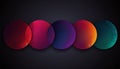 Five overlapping circles with gradient colors and textured edges Royalty Free Stock Photo