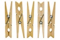 Five clothespins Royalty Free Stock Photo