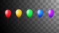 Five colored balloons