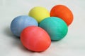 Five Colored Easter Eggs 1 Royalty Free Stock Photo