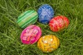 Five Colored Easter Eggs Royalty Free Stock Photo