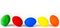 Five colored Easter eggs Royalty Free Stock Photo