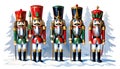 Five colorful christmas nutcrackers