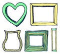 Five Colorful Frames Pictures Vector Illustration Royalty Free Stock Photo