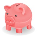 Five colorful piggy banks. Illustration of designer on white background Royalty Free Stock Photo