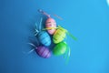 Five colorful toy Easter eggs Royalty Free Stock Photo