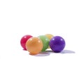 This are five colors balls.