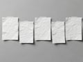 Five crumpled paper sheets isolated on white background Royalty Free Stock Photo