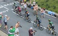 Five Cyclists on Col de Peyresourde - Tour de France 2014 Royalty Free Stock Photo