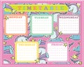 Five-day timetable on a multi-colored background with Unicorns,