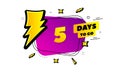 Five days left icon. 5 days to go. Vector