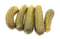 Five dill pickles Royalty Free Stock Photo