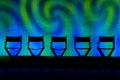 Five Director's Chairs silhouette on Swirl Stage Royalty Free Stock Photo