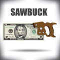 Five dollar bill sawbuck