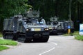 Dutch armored vehicles on the public road