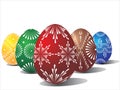 Five Easter Eggs Royalty Free Stock Photo