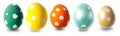 Five Easter eggs in a row Royalty Free Stock Photo