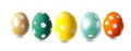 Five Easter eggs in a row Royalty Free Stock Photo