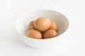 The five eggs on the bowl Royalty Free Stock Photo