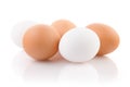 Five eggs isolated on white background Royalty Free Stock Photo