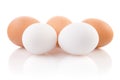 Five eggs isolated on white background Royalty Free Stock Photo