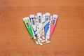 Five electronic thermometers Royalty Free Stock Photo