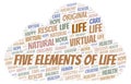 Five Elements Of Life word cloud Royalty Free Stock Photo