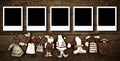 Five empty Christmas photo frames card
