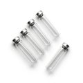 Five empty test tubes with caps on a white background Royalty Free Stock Photo
