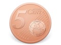 Five euro cent coin Royalty Free Stock Photo