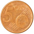 Five euro cents coin