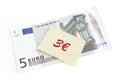 Five euro with post-it note