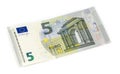 Five euros on a white background