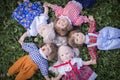 Five expressive dolls