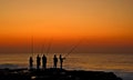 Five fishermen at dawn