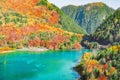 Five Flower Lake at autumn time. Jiuzhaigou nature reserve. Jiuzhai Valley National Park Royalty Free Stock Photo