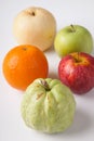 Five fruit , guava orange, redapple, green apple chinese pear,