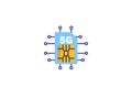 Five G sim card technology icon 5g carte sim vector design