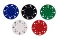 Five gambling chips Royalty Free Stock Photo