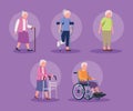 five geriatrics grandmothers