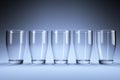 Five glasses in studio Royalty Free Stock Photo