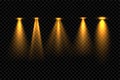 Five golden focus spotlight effect background design Royalty Free Stock Photo