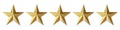 Five golden stars product rating review for apps and websites