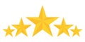 Five golden stars rating showing best quality Royalty Free Stock Photo