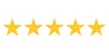 Five golden stars rating showing best quality Royalty Free Stock Photo