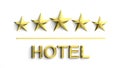 Five golden stars and word Hotel