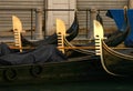 Five gondolas in Venice