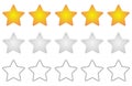 Five gradient stars for rating