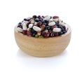 Five grains mix beans on white background